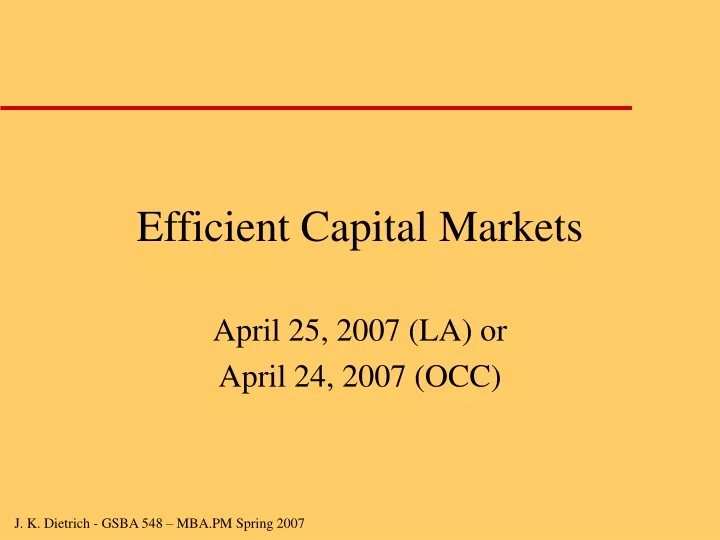 efficient capital markets