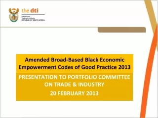 Amended Broad-Based Black Economic Empowerment Codes of Good Practice 2013