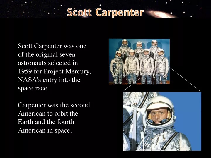 scott carpenter was one of the original seven