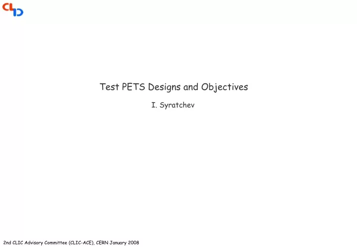 test pets designs and objectives