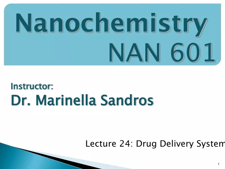nanochemistry nan 601