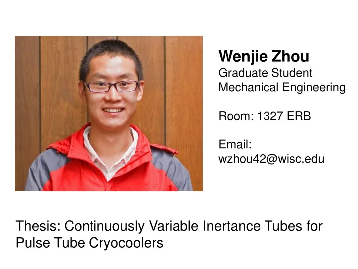 wenjie zhou graduate student mechanical