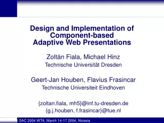 Design and Implementation of  Component-based  Adaptive Web Presentations