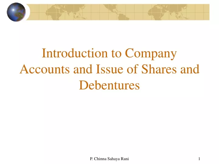 introduction to company accounts and issue of shares and debentures