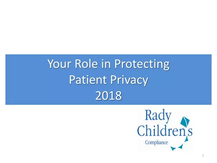your role in protecting patient privacy 2018