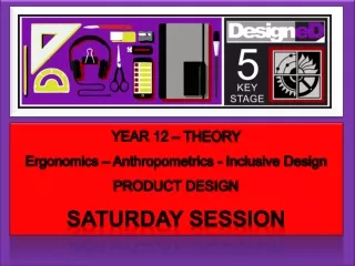 YEAR 12 – THEORY Ergonomics – Anthropometrics - Inclusive Design PRODUCT DESIGN Saturday session
