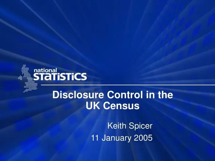 disclosure control in the uk census