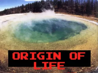 ORIGIN OF LIFE  Note terms in  RED