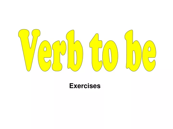 verb to be