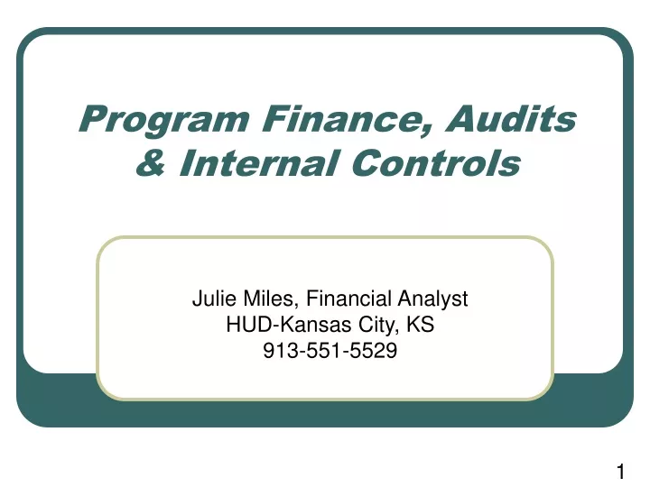 program finance audits internal controls