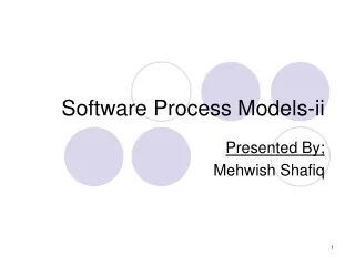 Software Process Models-ii