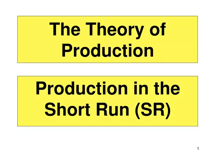 the theory of production