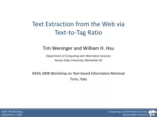 Text Extraction from the Web via Text-to-Tag Ratio