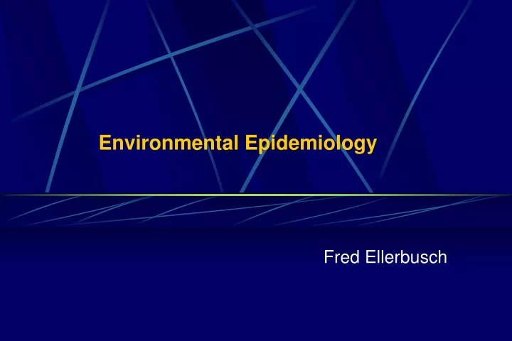 environmental epidemiology
