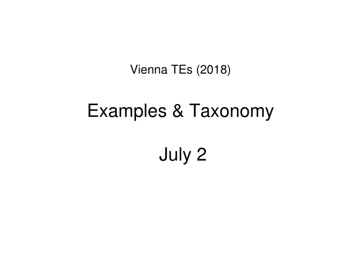 vienna tes 2018 examples taxonomy july 2