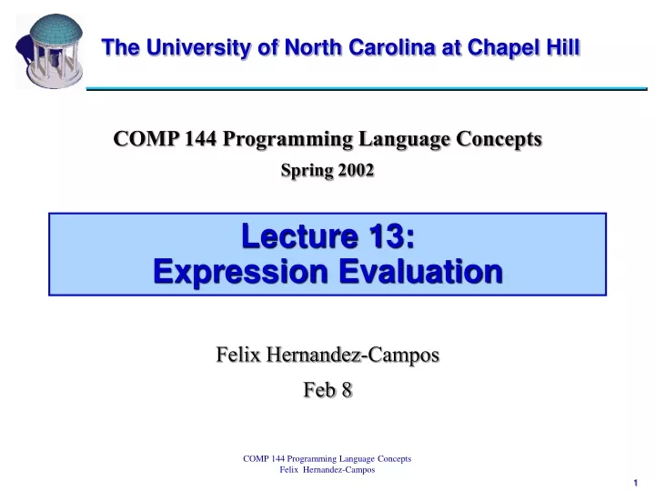 lecture 13 expression evaluation