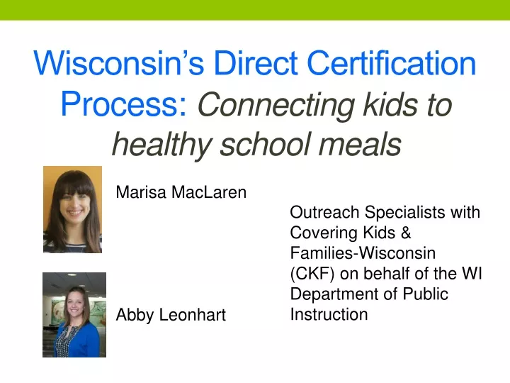 wisconsin s direct certification process connecting kids to healthy school meals