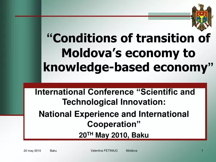 conditions of transition of moldova s economy to knowledge based economy