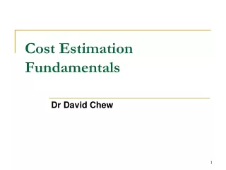 Cost Estimation Fundamentals