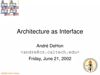 Architecture as Interface