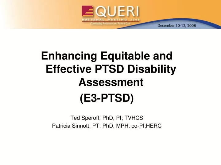 enhancing equitable and effective ptsd disability