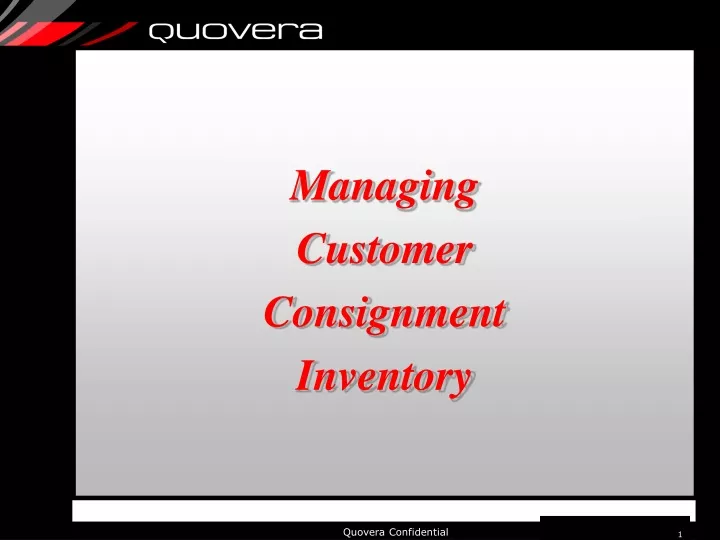 managing customer consignment inventory