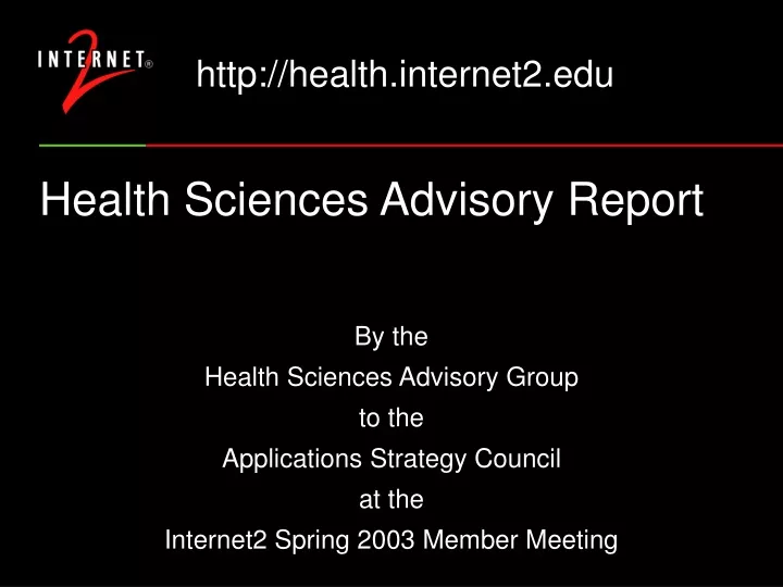 health sciences advisory report