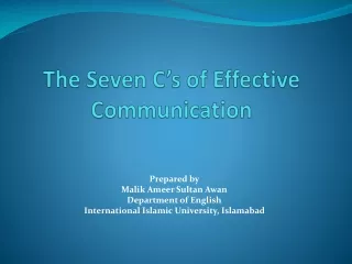 The Seven C’s of Effective Communication