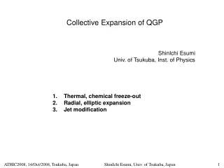 Collective Expansion of QGP