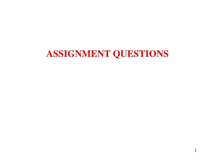 assignment questions