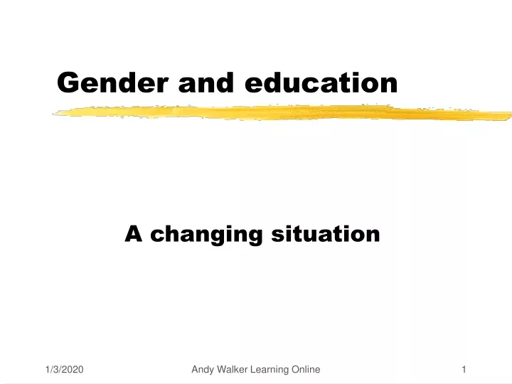 gender and education