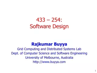 433  – 254: Software Design