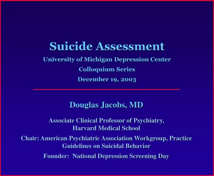 suicide assessment university of michigan