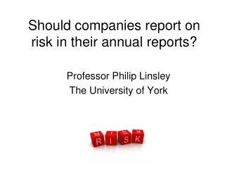 Should companies report on risk in their annual reports?