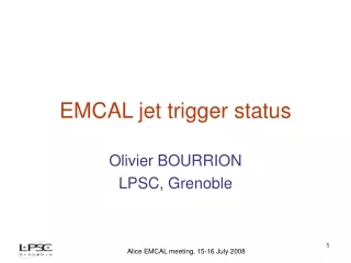 EMCAL jet trigger status
