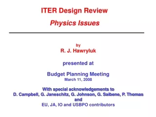 ITER Design Review  Physics Issues