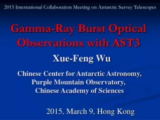 Gamma-Ray Burst Optical Observations with AST3