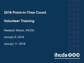 2018 Point-in-Time Count  Volunteer Training
