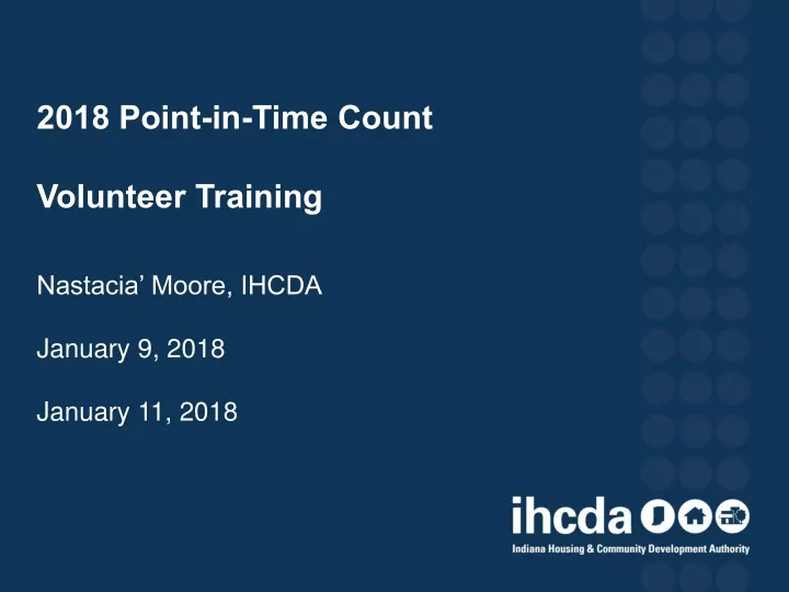 2018 point in time count volunteer training