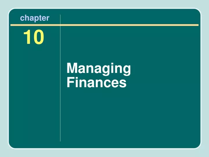managing finances