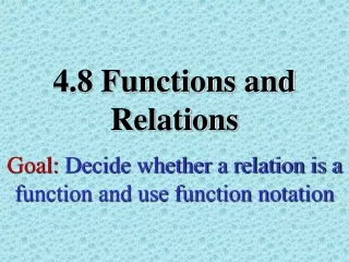4.8 Functions and Relations