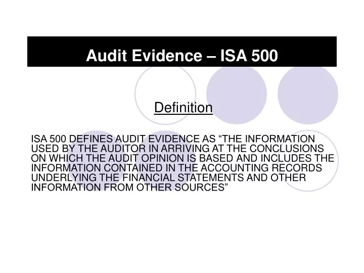 audit evidence isa 500