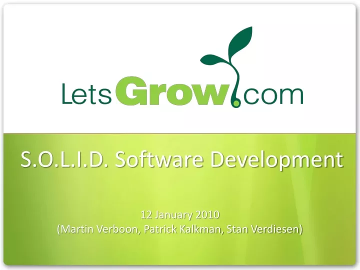 s o l i d software development