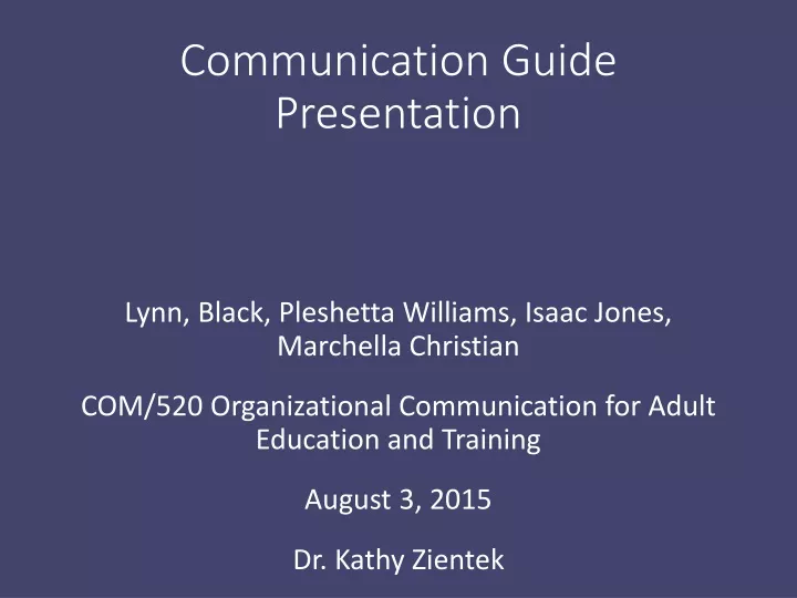 communication guide presentation