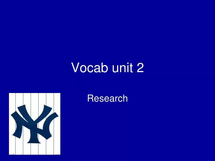 vocab unit 2