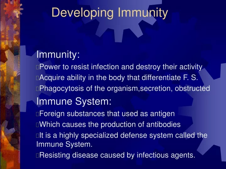 developing immunity