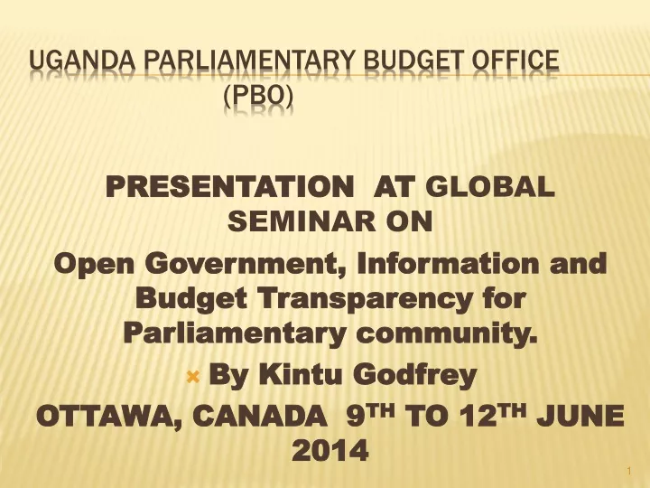 uganda parliamentary budget office pbo