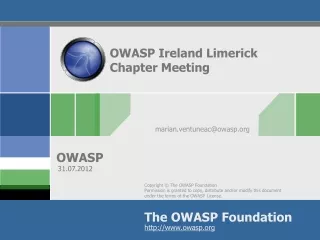 OWASP Ireland Limerick  Chapter Meeting