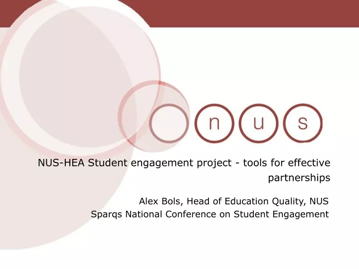 nus hea student engagement project tools