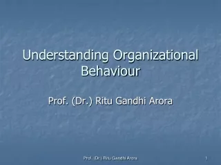 Understanding Organizational Behaviour
